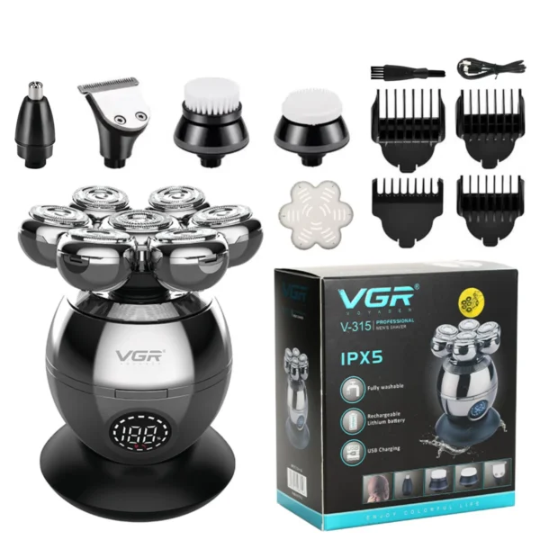 VGR - 5 in 1 Head Shaver Men Grooming Kit